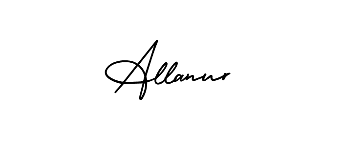 Allanur stylish signature style. Best Handwritten Sign (AmerikaSignatureDemo-Regular) for my name. Handwritten Signature Collection Ideas for my name Allanur. Allanur signature style 3 images and pictures png