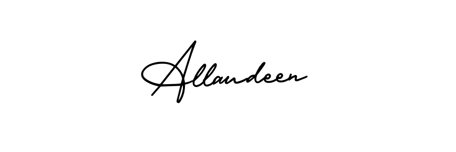 Allaudeen stylish signature style. Best Handwritten Sign (AmerikaSignatureDemo-Regular) for my name. Handwritten Signature Collection Ideas for my name Allaudeen. Allaudeen signature style 3 images and pictures png