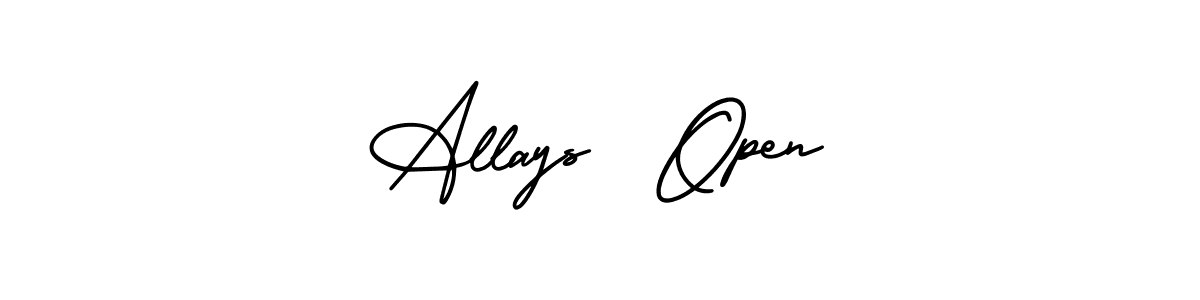 Use a signature maker to create a handwritten signature online. With this signature software, you can design (AmerikaSignatureDemo-Regular) your own signature for name Allays  Open. Allays  Open signature style 3 images and pictures png