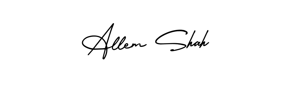 Design your own signature with our free online signature maker. With this signature software, you can create a handwritten (AmerikaSignatureDemo-Regular) signature for name Allem Shah. Allem Shah signature style 3 images and pictures png