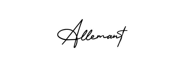 You should practise on your own different ways (AmerikaSignatureDemo-Regular) to write your name (Allemant) in signature. don't let someone else do it for you. Allemant signature style 3 images and pictures png