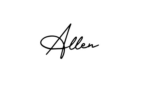 This is the best signature style for the Allen name. Also you like these signature font (AmerikaSignatureDemo-Regular). Mix name signature. Allen signature style 3 images and pictures png