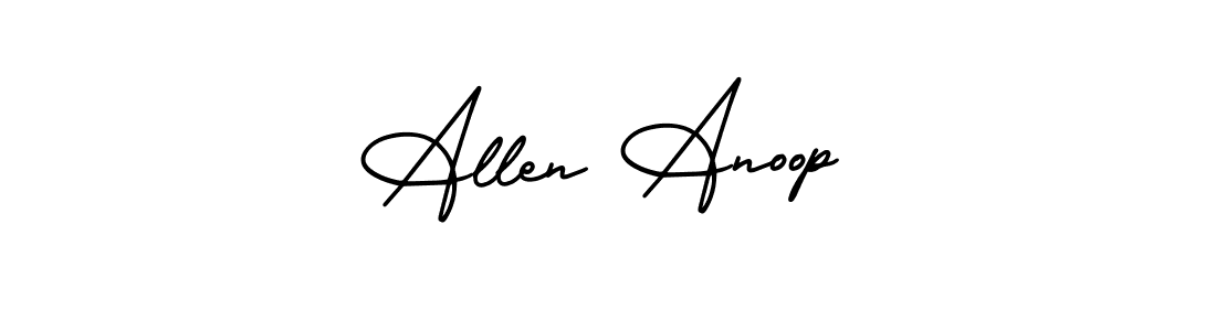 Allen Anoop stylish signature style. Best Handwritten Sign (AmerikaSignatureDemo-Regular) for my name. Handwritten Signature Collection Ideas for my name Allen Anoop. Allen Anoop signature style 3 images and pictures png