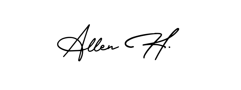 Also You can easily find your signature by using the search form. We will create Allen H. name handwritten signature images for you free of cost using AmerikaSignatureDemo-Regular sign style. Allen H. signature style 3 images and pictures png