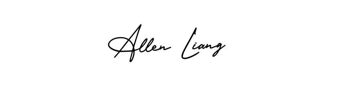 How to make Allen Liang name signature. Use AmerikaSignatureDemo-Regular style for creating short signs online. This is the latest handwritten sign. Allen Liang signature style 3 images and pictures png