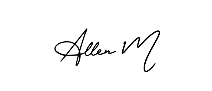 Use a signature maker to create a handwritten signature online. With this signature software, you can design (AmerikaSignatureDemo-Regular) your own signature for name Allen M. Allen M signature style 3 images and pictures png