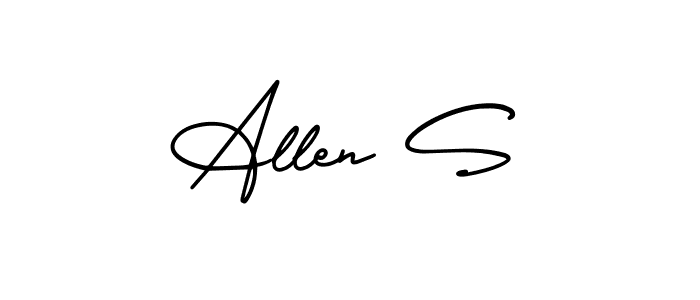 Create a beautiful signature design for name Allen S. With this signature (AmerikaSignatureDemo-Regular) fonts, you can make a handwritten signature for free. Allen S signature style 3 images and pictures png