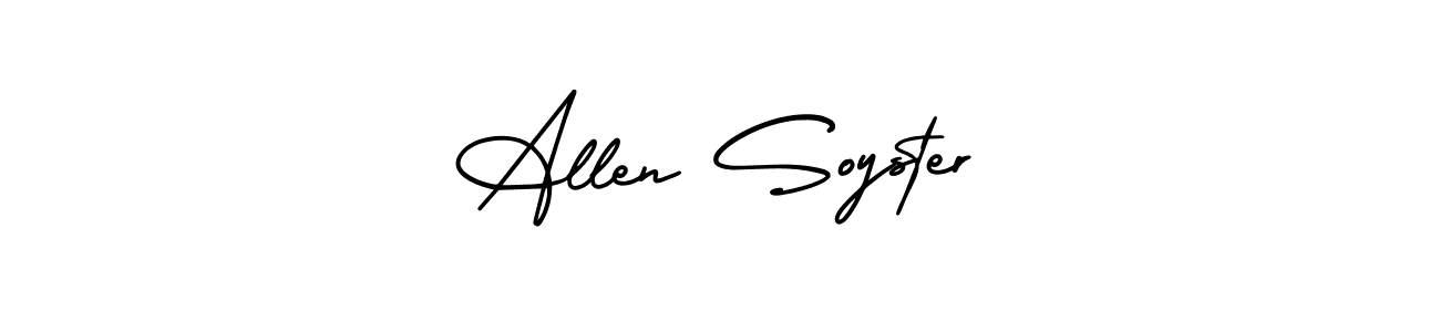 How to make Allen Soyster name signature. Use AmerikaSignatureDemo-Regular style for creating short signs online. This is the latest handwritten sign. Allen Soyster signature style 3 images and pictures png