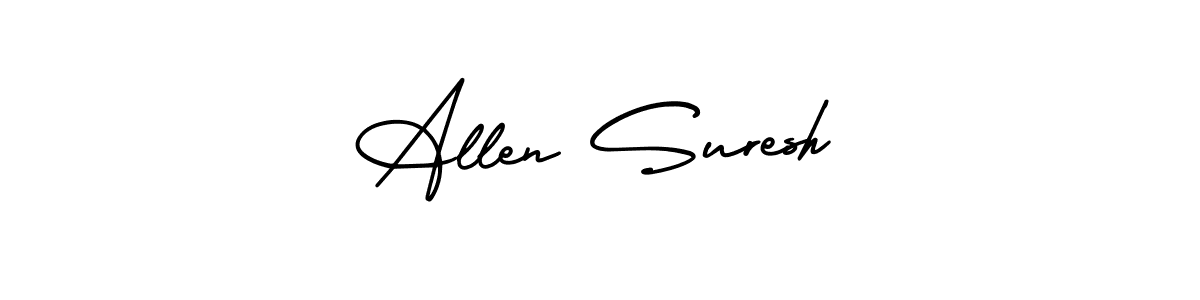 Make a short Allen Suresh signature style. Manage your documents anywhere anytime using AmerikaSignatureDemo-Regular. Create and add eSignatures, submit forms, share and send files easily. Allen Suresh signature style 3 images and pictures png