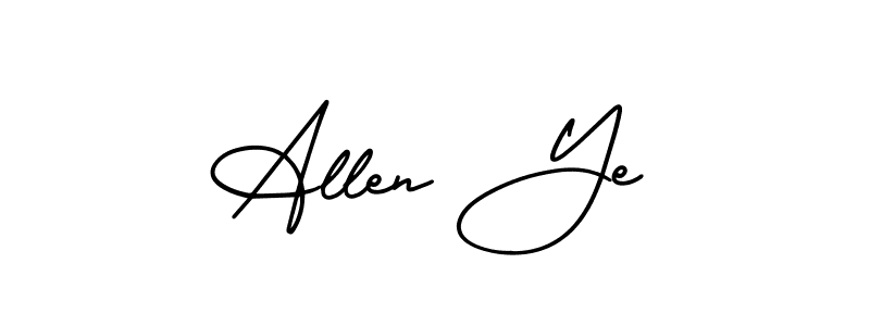 You should practise on your own different ways (AmerikaSignatureDemo-Regular) to write your name (Allen Ye) in signature. don't let someone else do it for you. Allen Ye signature style 3 images and pictures png