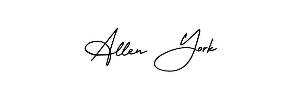 It looks lik you need a new signature style for name Allen York. Design unique handwritten (AmerikaSignatureDemo-Regular) signature with our free signature maker in just a few clicks. Allen York signature style 3 images and pictures png