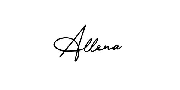 You should practise on your own different ways (AmerikaSignatureDemo-Regular) to write your name (Allena) in signature. don't let someone else do it for you. Allena signature style 3 images and pictures png