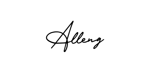 You should practise on your own different ways (AmerikaSignatureDemo-Regular) to write your name (Alleng) in signature. don't let someone else do it for you. Alleng signature style 3 images and pictures png