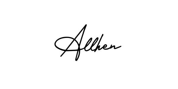 Make a beautiful signature design for name Allhen. With this signature (AmerikaSignatureDemo-Regular) style, you can create a handwritten signature for free. Allhen signature style 3 images and pictures png