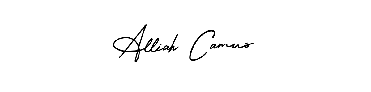 This is the best signature style for the Alliah Camus name. Also you like these signature font (AmerikaSignatureDemo-Regular). Mix name signature. Alliah Camus signature style 3 images and pictures png