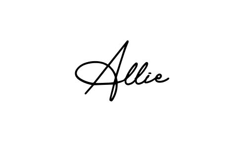 Allie stylish signature style. Best Handwritten Sign (AmerikaSignatureDemo-Regular) for my name. Handwritten Signature Collection Ideas for my name Allie. Allie signature style 3 images and pictures png