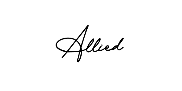 Use a signature maker to create a handwritten signature online. With this signature software, you can design (AmerikaSignatureDemo-Regular) your own signature for name Allied. Allied signature style 3 images and pictures png