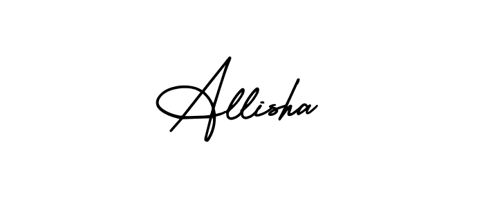Design your own signature with our free online signature maker. With this signature software, you can create a handwritten (AmerikaSignatureDemo-Regular) signature for name Allisha. Allisha signature style 3 images and pictures png