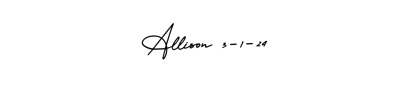 How to make Allison 3-1-24 signature? AmerikaSignatureDemo-Regular is a professional autograph style. Create handwritten signature for Allison 3-1-24 name. Allison 3-1-24 signature style 3 images and pictures png
