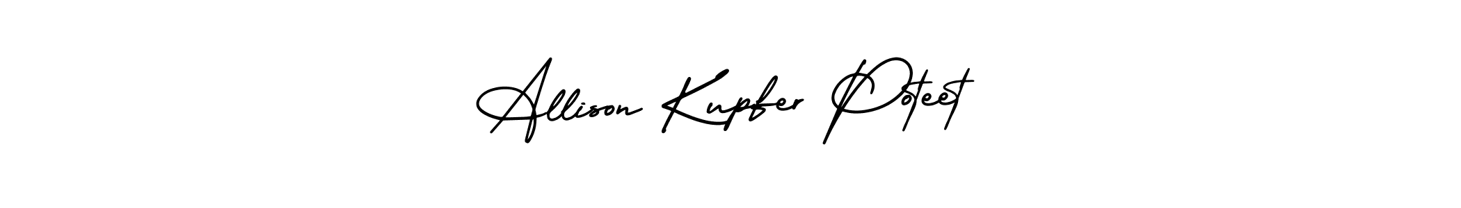 if you are searching for the best signature style for your name Allison Kupfer Poteet. so please give up your signature search. here we have designed multiple signature styles  using AmerikaSignatureDemo-Regular. Allison Kupfer Poteet signature style 3 images and pictures png