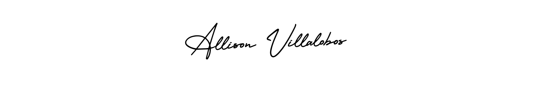 You should practise on your own different ways (AmerikaSignatureDemo-Regular) to write your name (Allison Villalobos) in signature. don't let someone else do it for you. Allison Villalobos signature style 3 images and pictures png