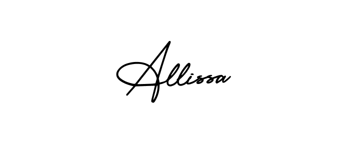 How to make Allissa name signature. Use AmerikaSignatureDemo-Regular style for creating short signs online. This is the latest handwritten sign. Allissa signature style 3 images and pictures png