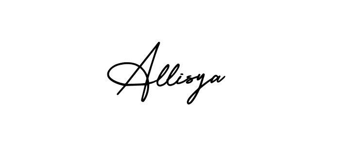 The best way (AmerikaSignatureDemo-Regular) to make a short signature is to pick only two or three words in your name. The name Allisya include a total of six letters. For converting this name. Allisya signature style 3 images and pictures png