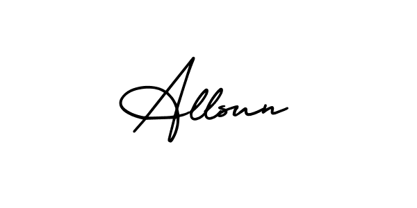 Make a beautiful signature design for name Allsun. With this signature (AmerikaSignatureDemo-Regular) style, you can create a handwritten signature for free. Allsun signature style 3 images and pictures png