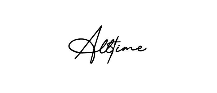 The best way (AmerikaSignatureDemo-Regular) to make a short signature is to pick only two or three words in your name. The name Alltime include a total of six letters. For converting this name. Alltime signature style 3 images and pictures png