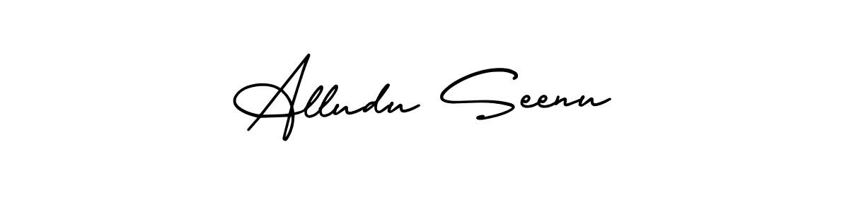 This is the best signature style for the Alludu Seenu name. Also you like these signature font (AmerikaSignatureDemo-Regular). Mix name signature. Alludu Seenu signature style 3 images and pictures png