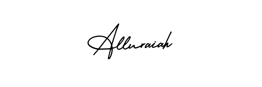 You should practise on your own different ways (AmerikaSignatureDemo-Regular) to write your name (Alluraiah) in signature. don't let someone else do it for you. Alluraiah signature style 3 images and pictures png