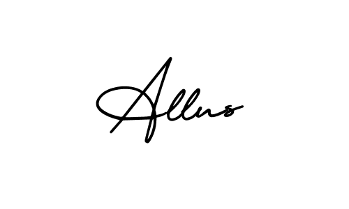How to make Allus name signature. Use AmerikaSignatureDemo-Regular style for creating short signs online. This is the latest handwritten sign. Allus signature style 3 images and pictures png