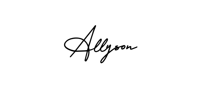 Also You can easily find your signature by using the search form. We will create Allyson name handwritten signature images for you free of cost using AmerikaSignatureDemo-Regular sign style. Allyson signature style 3 images and pictures png