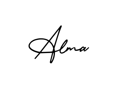 Use a signature maker to create a handwritten signature online. With this signature software, you can design (AmerikaSignatureDemo-Regular) your own signature for name Alma. Alma signature style 3 images and pictures png