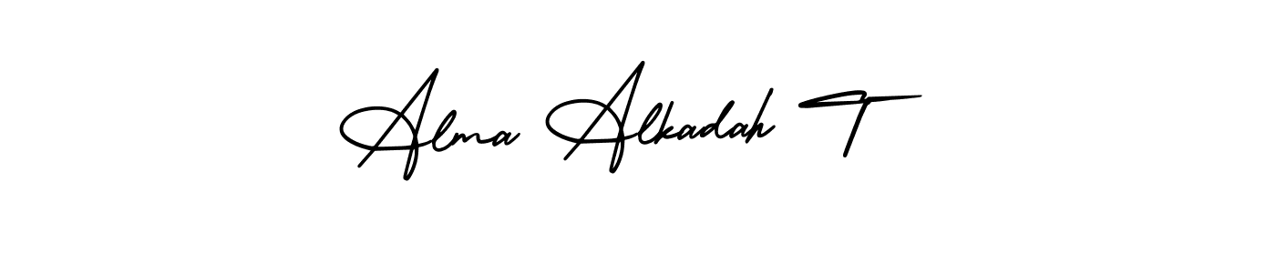 Check out images of Autograph of Alma Alkadah T name. Actor Alma Alkadah T Signature Style. AmerikaSignatureDemo-Regular is a professional sign style online. Alma Alkadah T signature style 3 images and pictures png