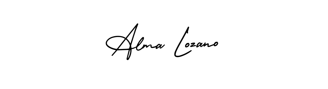 AmerikaSignatureDemo-Regular is a professional signature style that is perfect for those who want to add a touch of class to their signature. It is also a great choice for those who want to make their signature more unique. Get Alma Lozano name to fancy signature for free. Alma Lozano signature style 3 images and pictures png