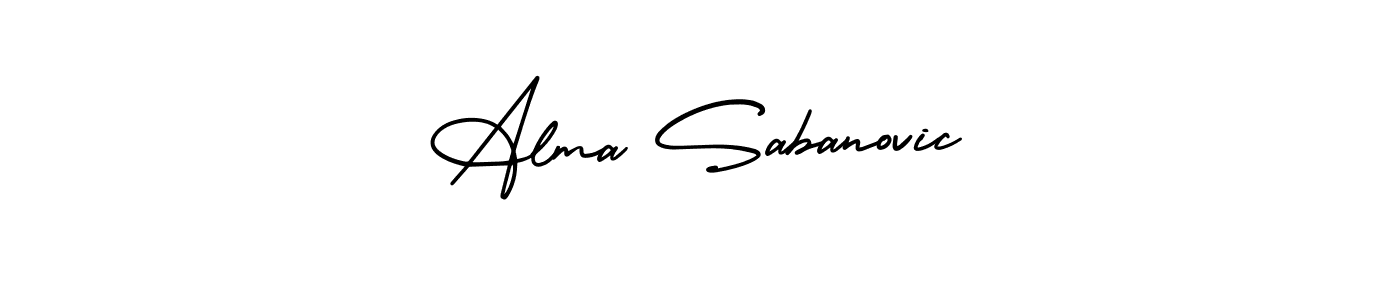 Alma Sabanovic stylish signature style. Best Handwritten Sign (AmerikaSignatureDemo-Regular) for my name. Handwritten Signature Collection Ideas for my name Alma Sabanovic. Alma Sabanovic signature style 3 images and pictures png