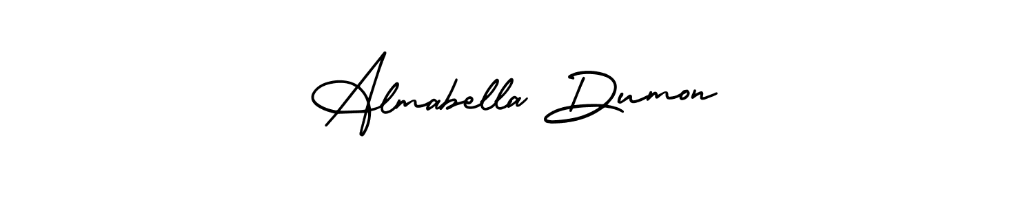Almabella Dumon stylish signature style. Best Handwritten Sign (AmerikaSignatureDemo-Regular) for my name. Handwritten Signature Collection Ideas for my name Almabella Dumon. Almabella Dumon signature style 3 images and pictures png