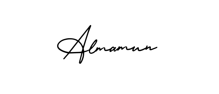 How to make Almamun name signature. Use AmerikaSignatureDemo-Regular style for creating short signs online. This is the latest handwritten sign. Almamun signature style 3 images and pictures png