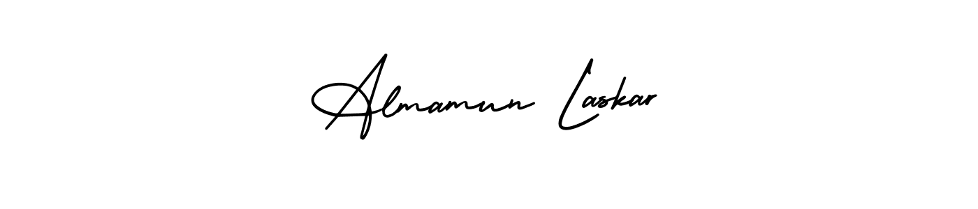 This is the best signature style for the Almamun Laskar name. Also you like these signature font (AmerikaSignatureDemo-Regular). Mix name signature. Almamun Laskar signature style 3 images and pictures png