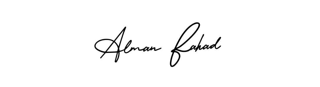 if you are searching for the best signature style for your name Alman Fahad. so please give up your signature search. here we have designed multiple signature styles  using AmerikaSignatureDemo-Regular. Alman Fahad signature style 3 images and pictures png