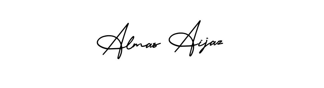 Similarly AmerikaSignatureDemo-Regular is the best handwritten signature design. Signature creator online .You can use it as an online autograph creator for name Almas Aijaz. Almas Aijaz signature style 3 images and pictures png