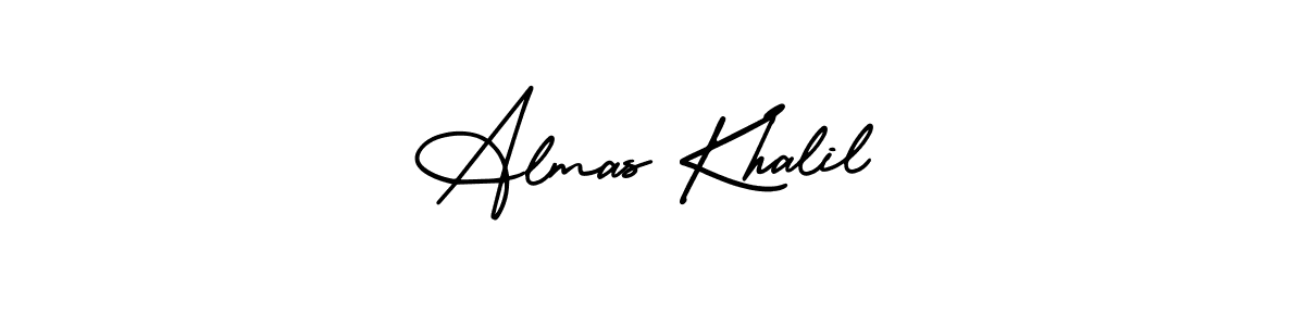 How to Draw Almas Khalil signature style? AmerikaSignatureDemo-Regular is a latest design signature styles for name Almas Khalil. Almas Khalil signature style 3 images and pictures png