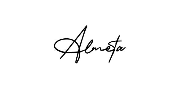 How to make Almeta name signature. Use AmerikaSignatureDemo-Regular style for creating short signs online. This is the latest handwritten sign. Almeta signature style 3 images and pictures png