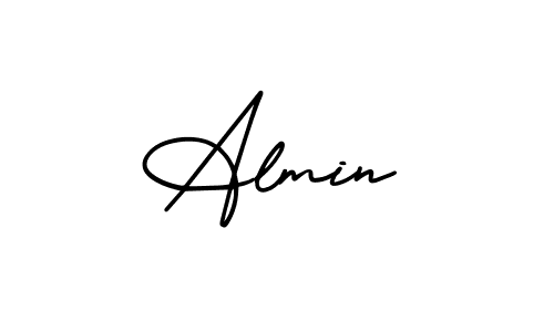 The best way (AmerikaSignatureDemo-Regular) to make a short signature is to pick only two or three words in your name. The name Almin include a total of six letters. For converting this name. Almin signature style 3 images and pictures png