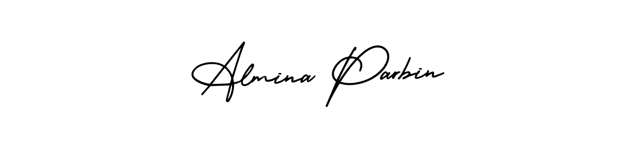 How to Draw Almina Parbin signature style? AmerikaSignatureDemo-Regular is a latest design signature styles for name Almina Parbin. Almina Parbin signature style 3 images and pictures png
