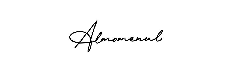 Make a beautiful signature design for name Almomenul. With this signature (AmerikaSignatureDemo-Regular) style, you can create a handwritten signature for free. Almomenul signature style 3 images and pictures png
