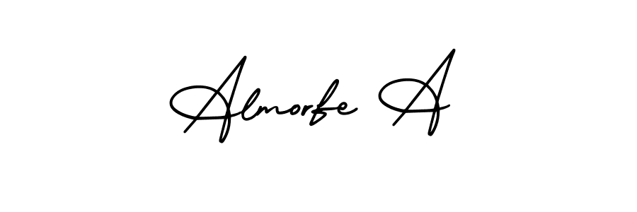You should practise on your own different ways (AmerikaSignatureDemo-Regular) to write your name (Almorfe A) in signature. don't let someone else do it for you. Almorfe A signature style 3 images and pictures png