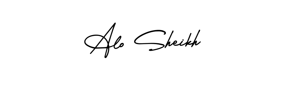 Alo Sheikh stylish signature style. Best Handwritten Sign (AmerikaSignatureDemo-Regular) for my name. Handwritten Signature Collection Ideas for my name Alo Sheikh. Alo Sheikh signature style 3 images and pictures png