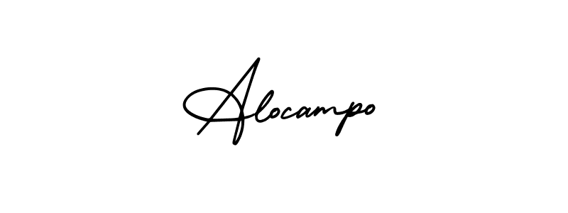 How to make Alocampo name signature. Use AmerikaSignatureDemo-Regular style for creating short signs online. This is the latest handwritten sign. Alocampo signature style 3 images and pictures png